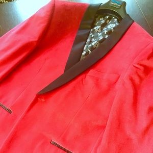 Stylish red tuxedo jacket 🔥
